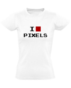 Tričko dámské bílé I LOVE PIXELS