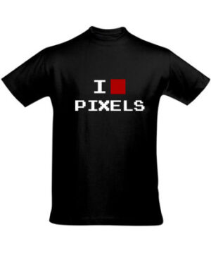 Tričko pánské černé I LOVE PIXELS