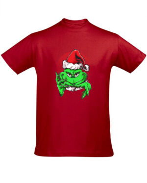 Tričko pánské červené Grinchy Claus