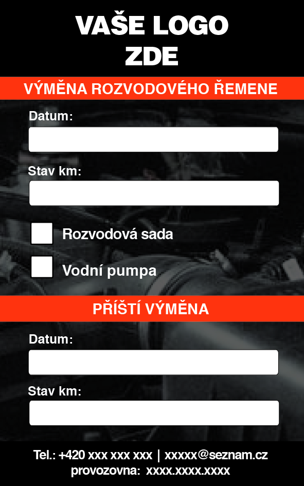 Samolepky výměny rozvodů s vlastním logem